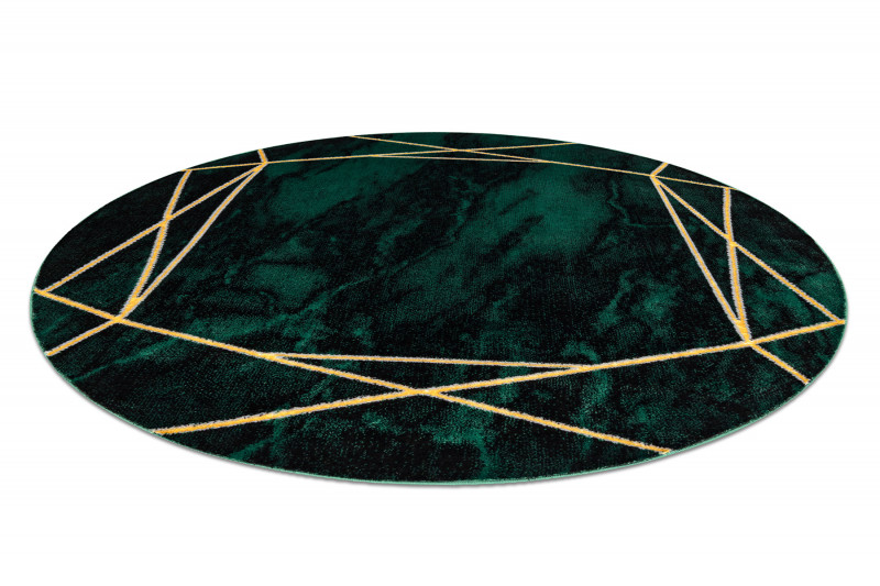 Koberec EMERALD exkluzivní 1022 kruh - glamour, marmur, geometrický zelený/zlatý