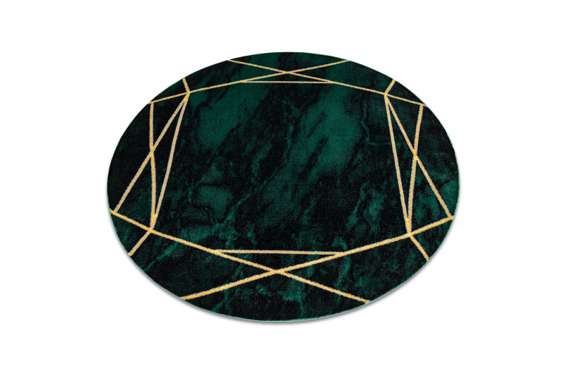 Koberec EMERALD exkluzivní 1022 kruh - glamour, marmur, geometrický zelený/zlatý