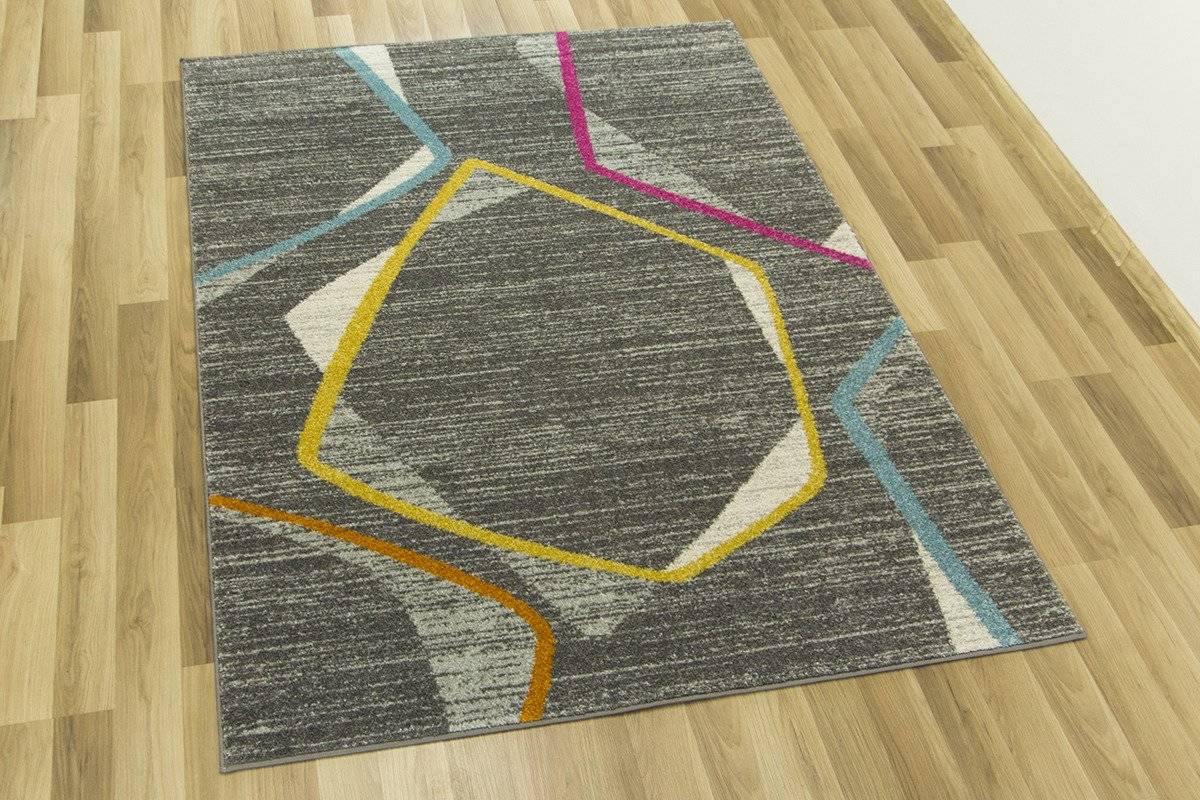 Koberec EMILY 2326A šedý/žlutý