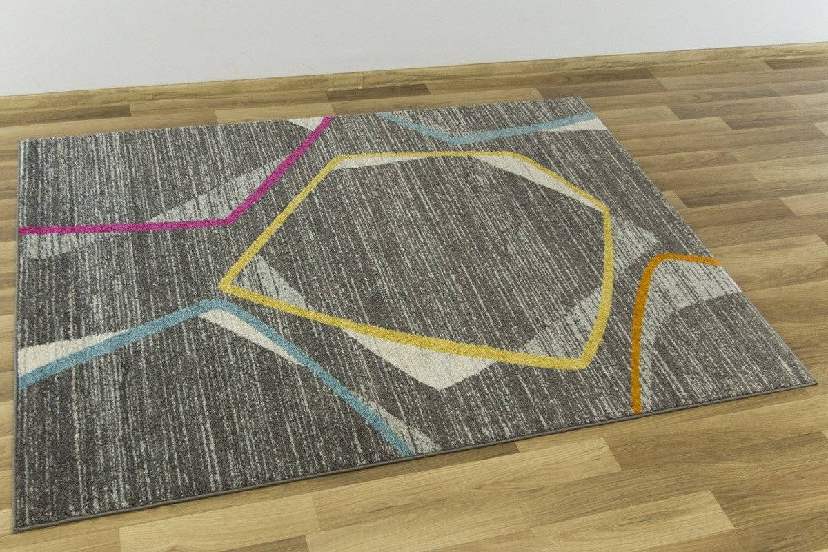 Koberec EMILY 2326A šedý/žlutý