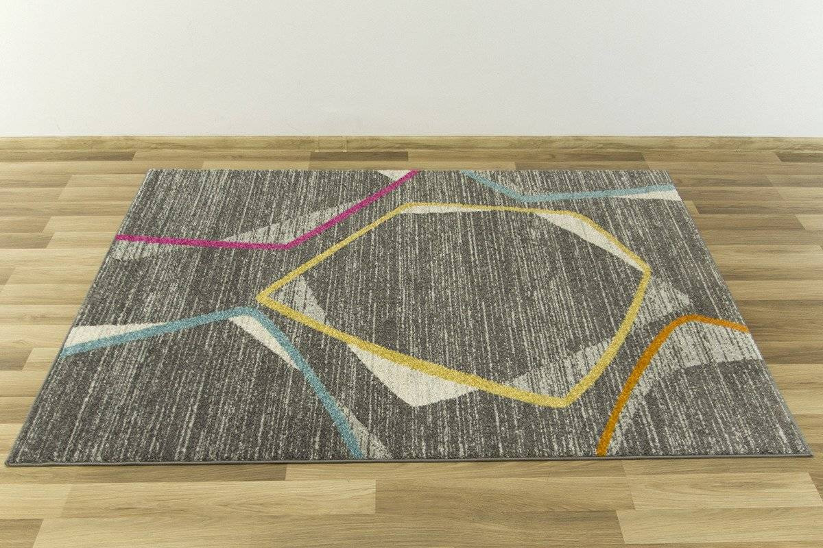 Koberec EMILY 2326A šedý/žlutý