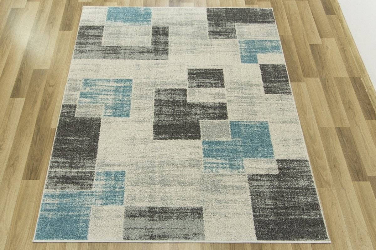 Koberec EMILY 2340A tyrkysový / šedý