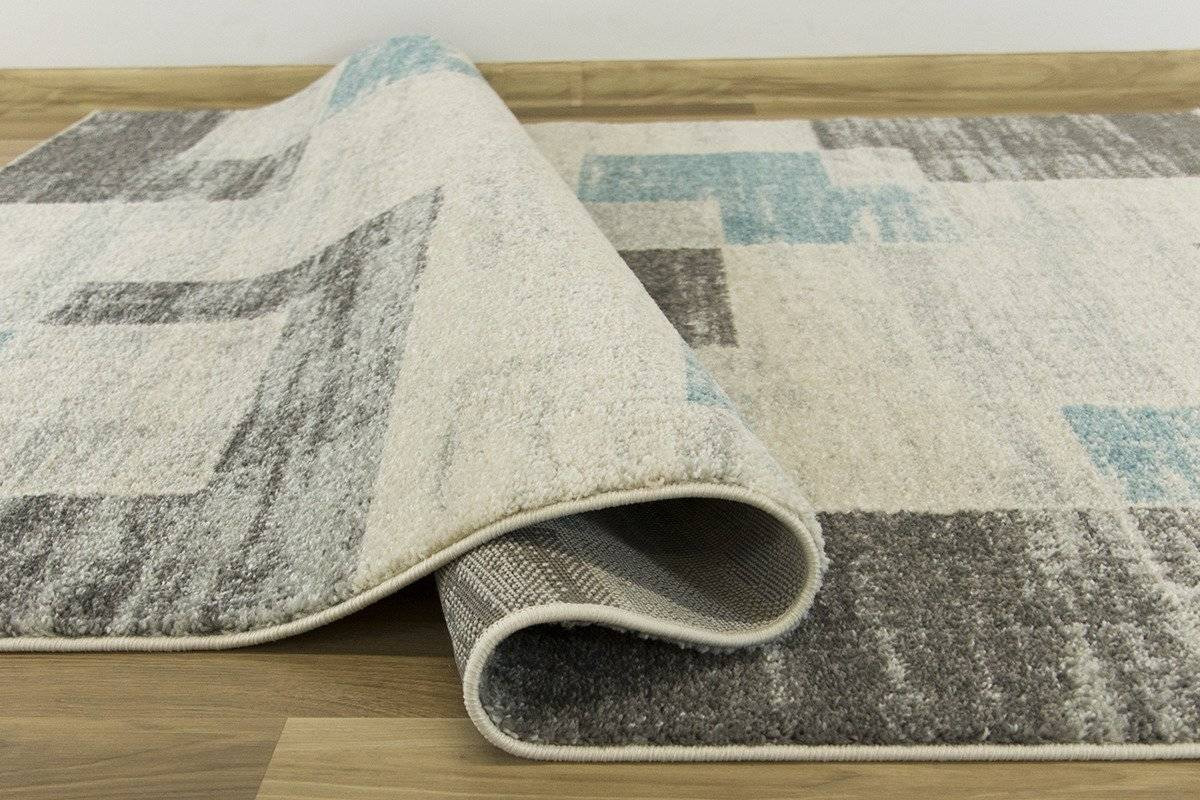 Koberec EMILY 2340A tyrkysový / šedý