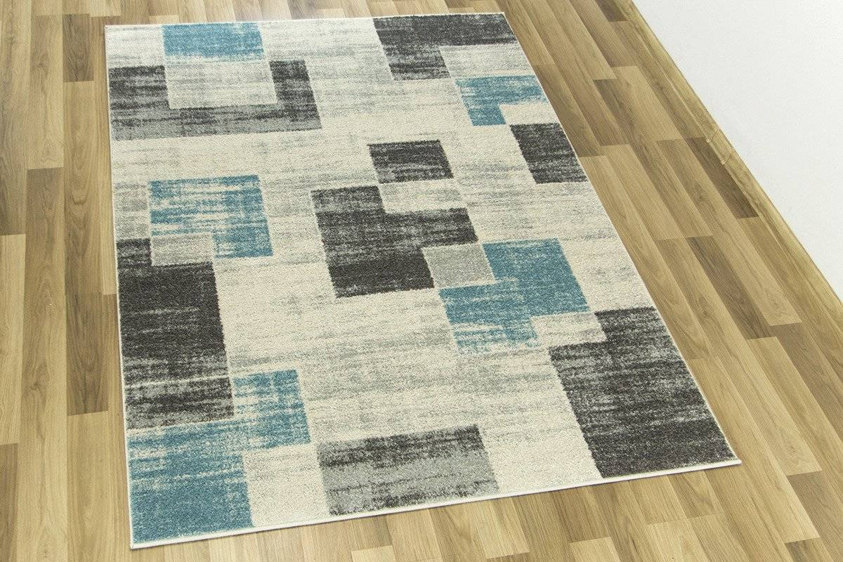 Koberec EMILY 2340A tyrkysový / šedý