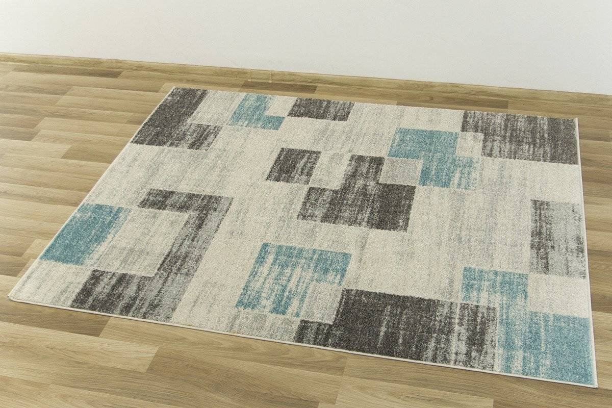 Koberec EMILY 2340A tyrkysový / šedý