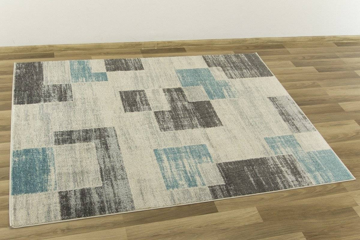 Koberec EMILY 2340A tyrkysový / šedý