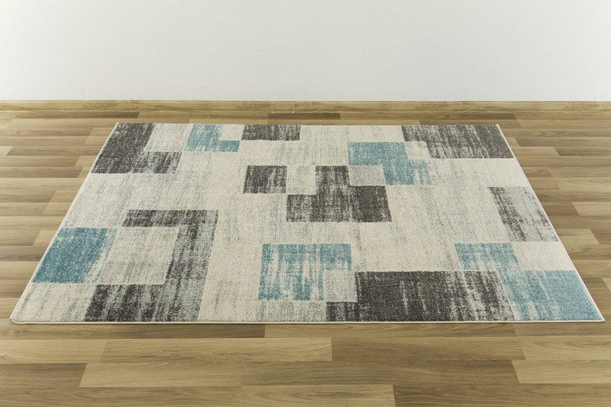 Koberec EMILY 2340A tyrkysový / šedý