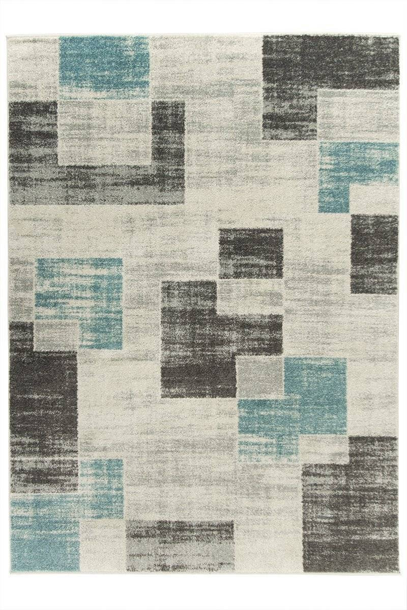 Koberec EMILY 2340A tyrkysový / šedý