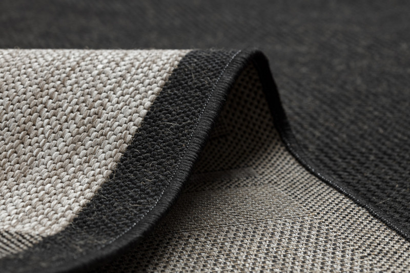 Koberec Floorlux sizal 20195 Černo/Stříbrný