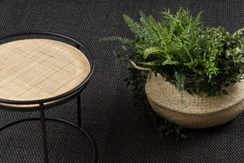 Koberec Floorlux sizal 20195 Černo/Stříbrný