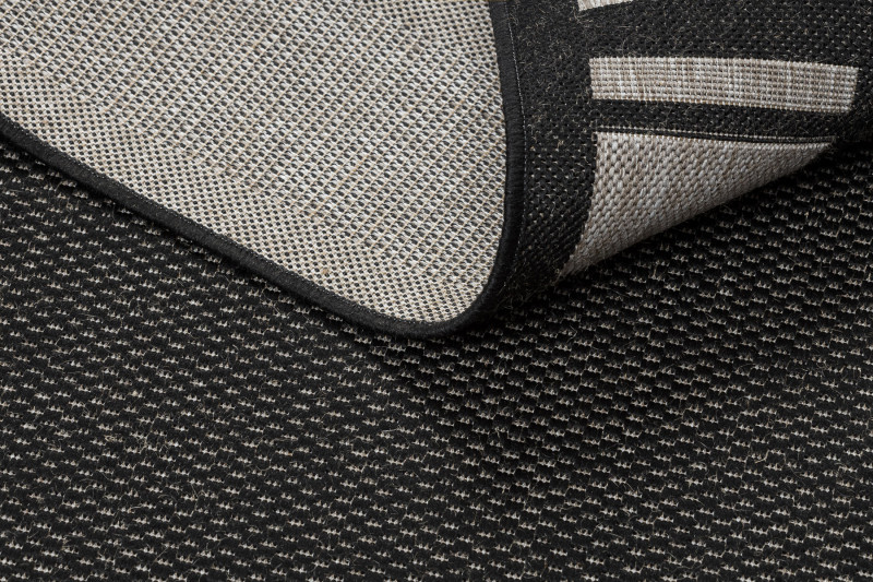 Koberec Floorlux sizal 20195 Černo/Stříbrný