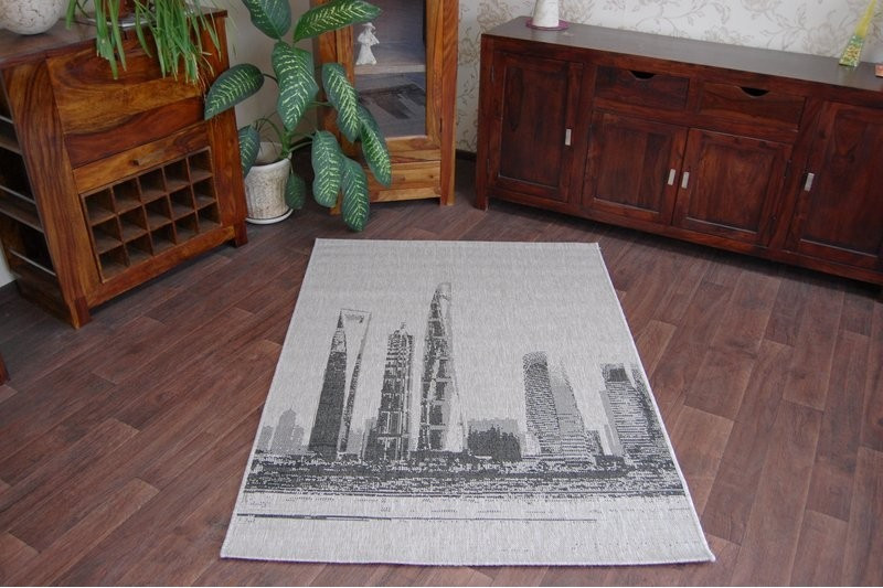 Koberec Floorlux sizal 20240 Stříbrno/Černý