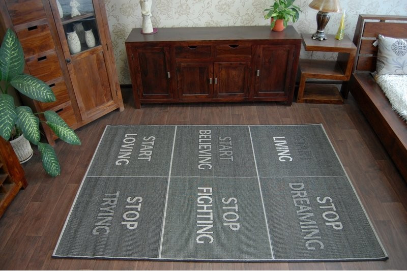 Koberec Floorlux sizal 20275 YOLO Černo/stříbrný