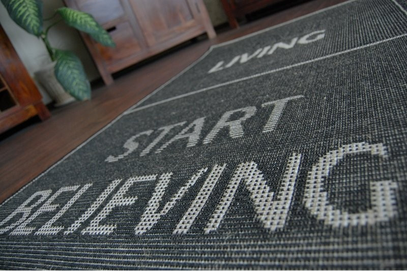 Koberec Floorlux sizal 20275 YOLO Černo/stříbrný