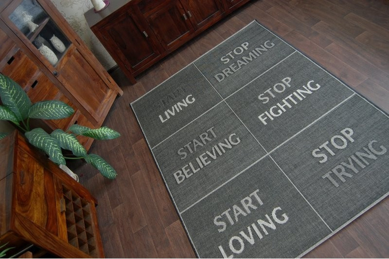 Koberec Floorlux sizal 20275 YOLO Černo/stříbrný