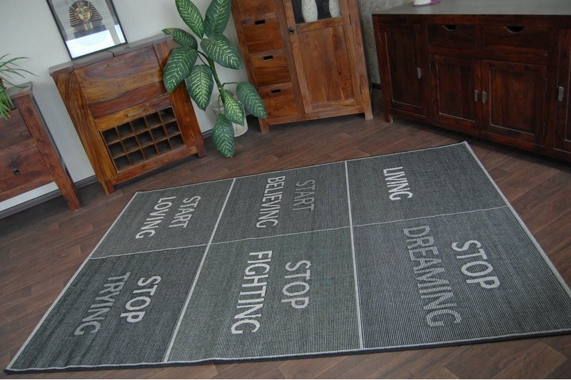 Koberec Floorlux sizal 20275 YOLO Černo/stříbrný