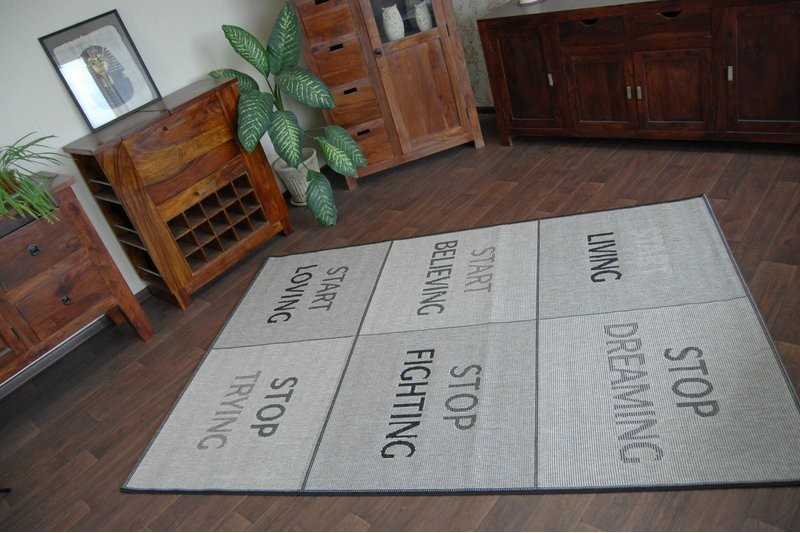 Koberec Floorlux sizal 20275 YOLO Stříbrno/Černý