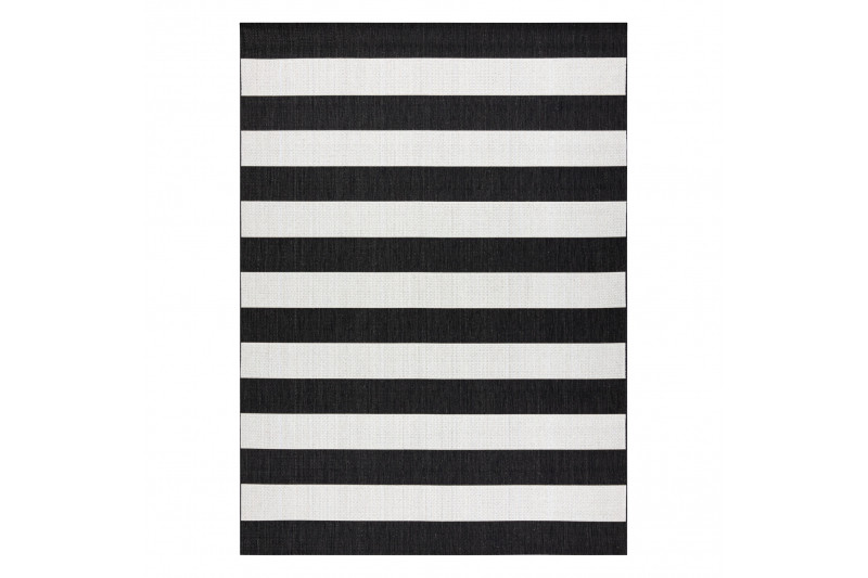 Koberec Floorlux sizal flat 48644/690 - Pásy černo bílý