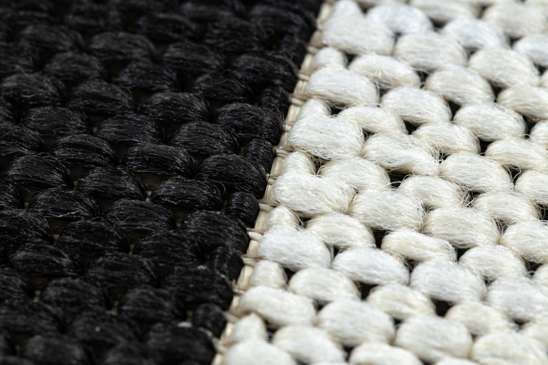 Koberec Floorlux sizal flat 48644/690 - Pásy černo bílý