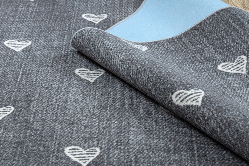 Koberec HEARTS Jeans - šedý