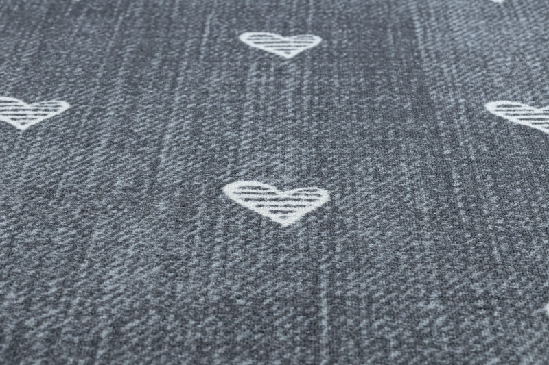 Koberec HEARTS Jeans - šedý