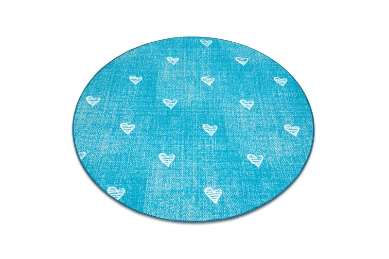 Koberec HEARTS kruh Jeans - tyrkys