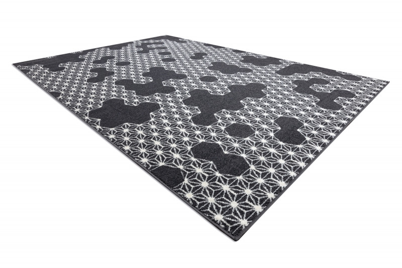 Koberec HEOS 78547 HEKSAGON PUZZLE antracyt / krém