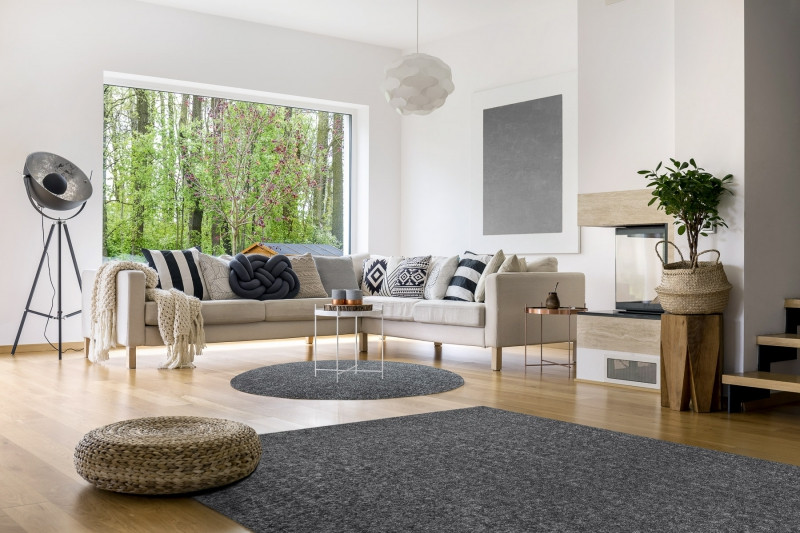 Koberec kruh ILDO 71181070 antracit šedý