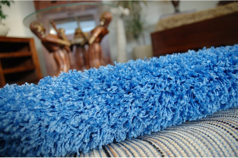 Koberec kruh SHAGGY modrý