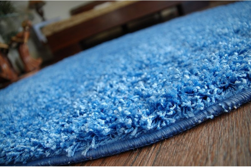 Koberec kruh SHAGGY modrý