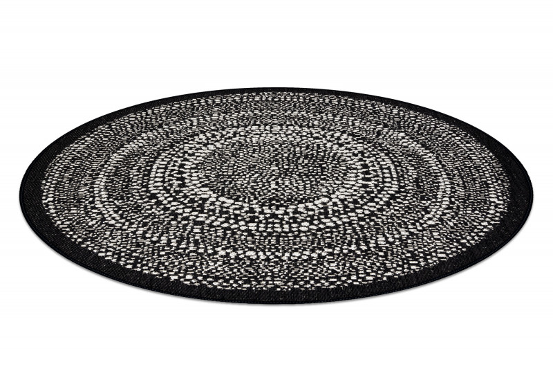 Koberec kruh SIZAL FLAT 48834690 černý