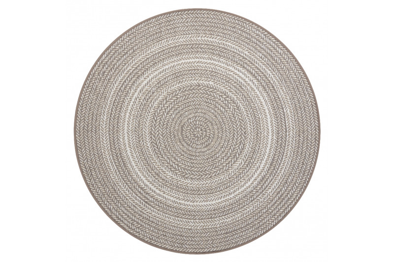Koberec kruh SIZAL FLAT 48837686 Boho, cop - béžový