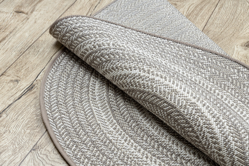 Koberec kruh SIZAL FLAT 48837686 Boho, cop - béžový