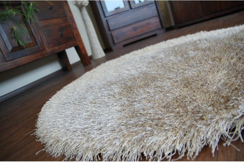 Koberec Love shaggy bež 120 cm kruh