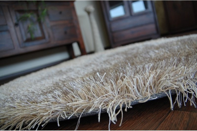 Koberec Love shaggy bež 120 cm kruh