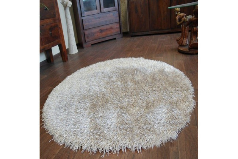 Koberec Love shaggy bež 120 cm kruh