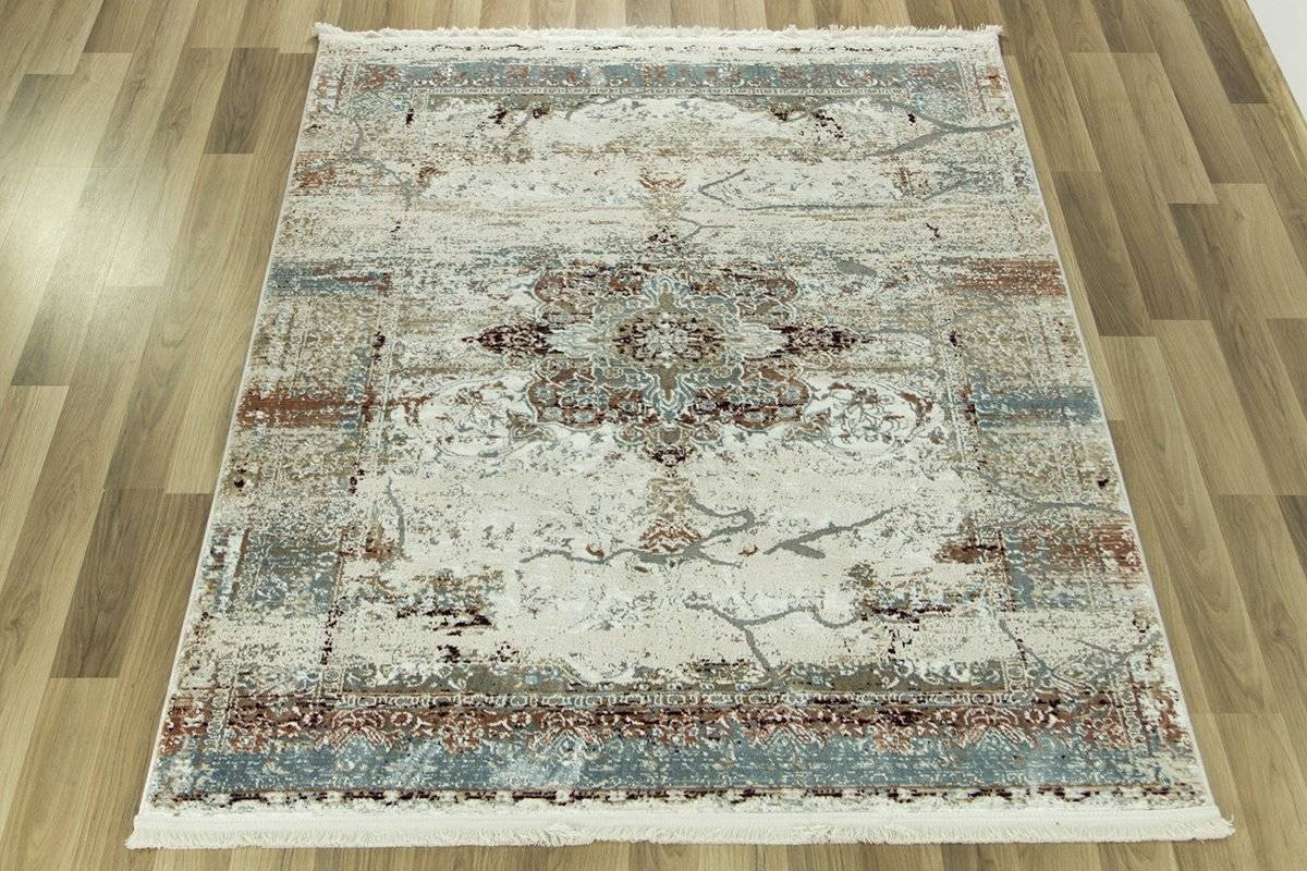 Koberec Luxess 27086 somon s třásněmi, béžový / krémový