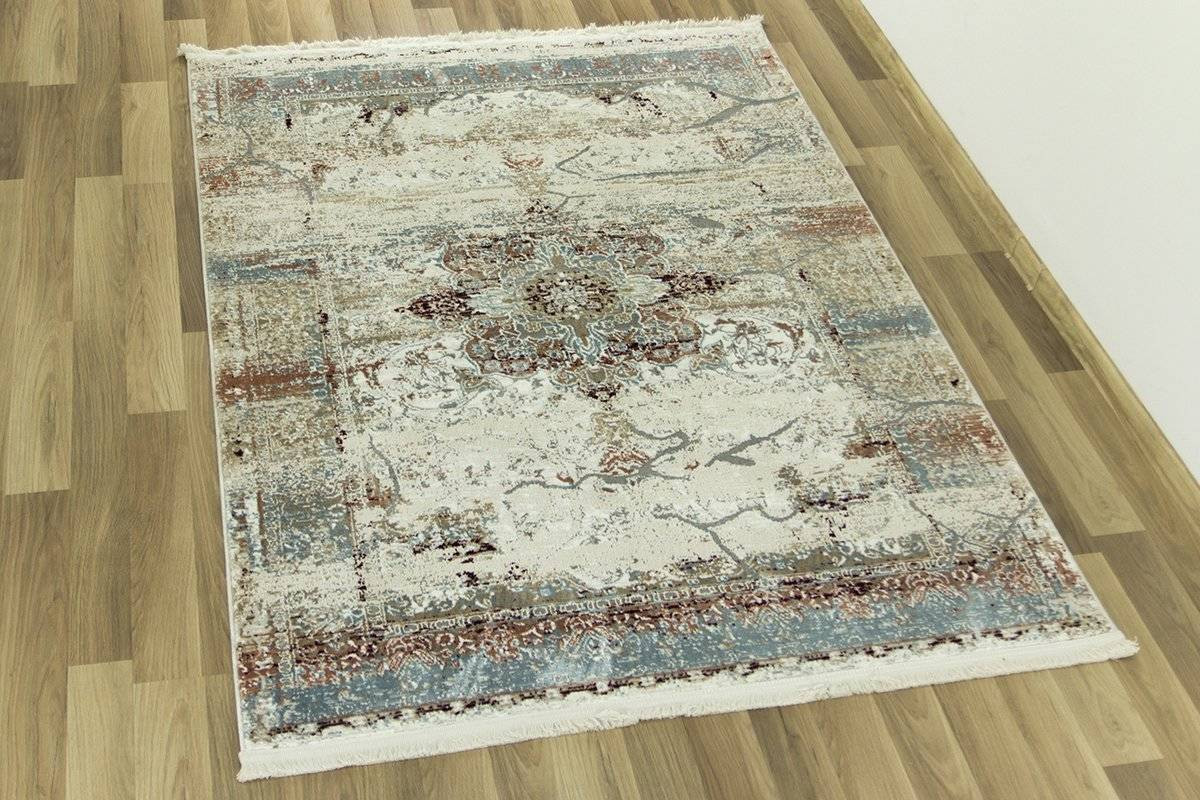 Koberec Luxess 27086 somon s třásněmi, béžový / krémový