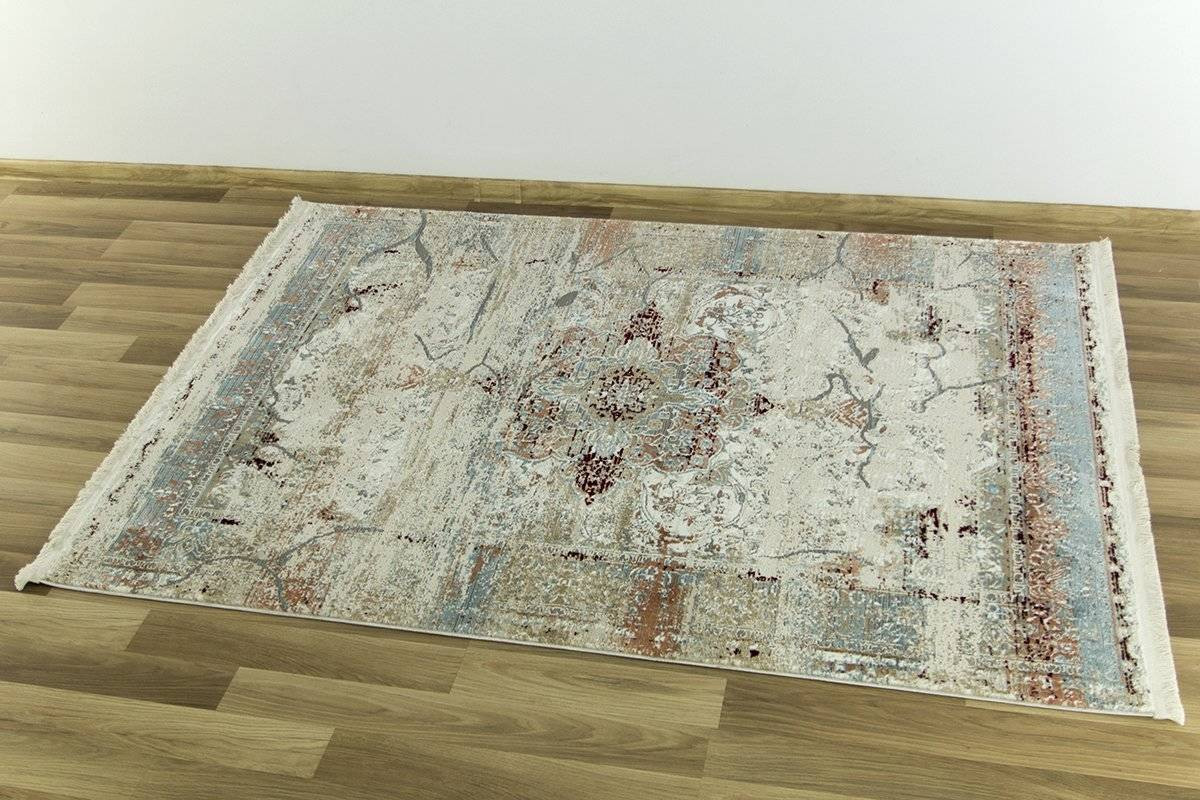 Koberec Luxess 27086 somon s třásněmi, béžový / krémový