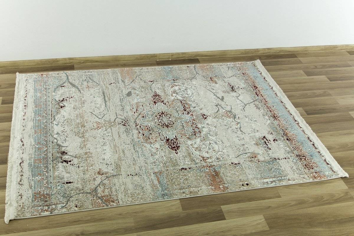 Koberec Luxess 27086 somon s třásněmi, béžový / krémový