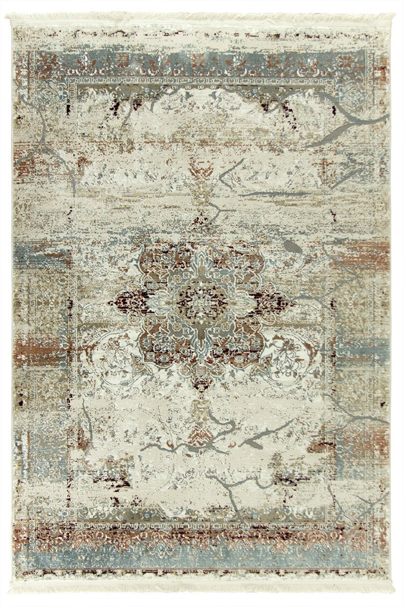 Koberec Luxess 27086 somon s třásněmi, béžový / krémový