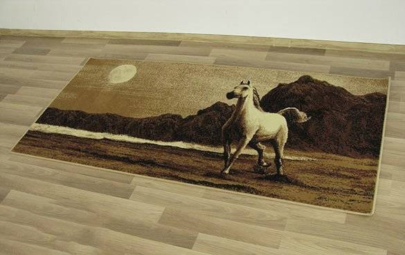 Koberec Makata - Cválající kůň, béžový