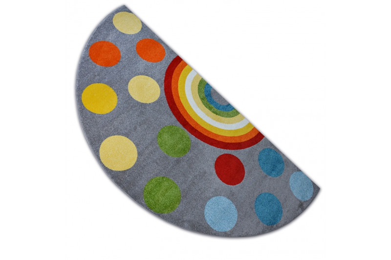 Koberec PAINT půlkruh G4779 - Tečky šedý / krém