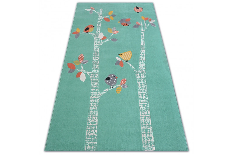 Koberec PASTEL 18405/043 - Ptáčci zelený