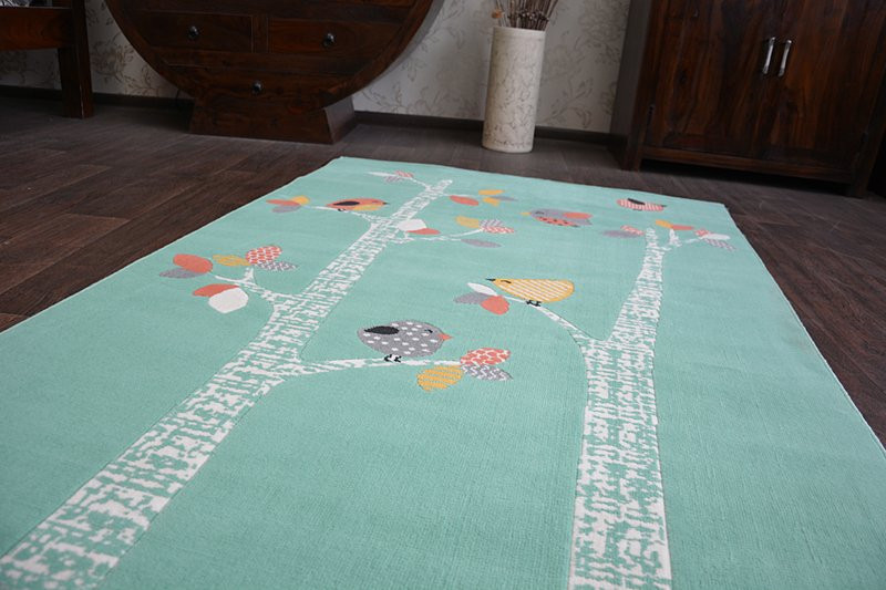 Koberec PASTEL 18405/043 - Ptáčci zelený