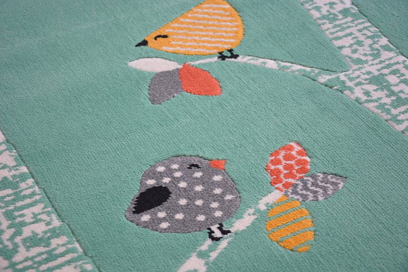 Koberec PASTEL 18405/043 - Ptáčci zelený