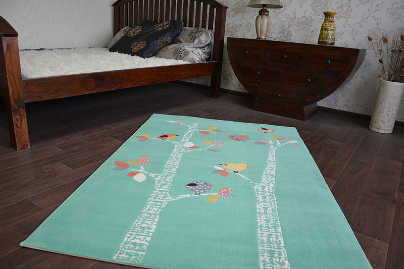 Koberec PASTEL 18405/043 - Ptáčci zelený