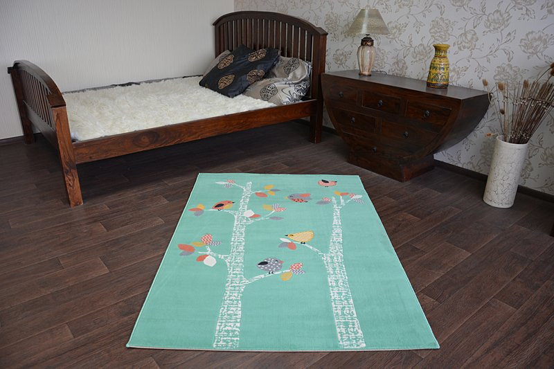 Koberec PASTEL 18405/043 - Ptáčci zelený