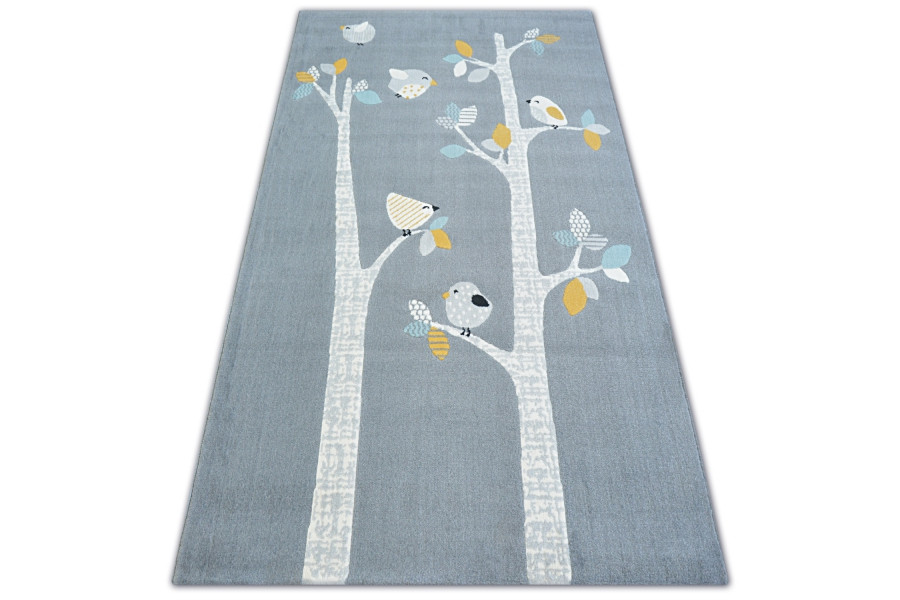 Koberec PASTEL 18405/072 -Ptáčci šedý