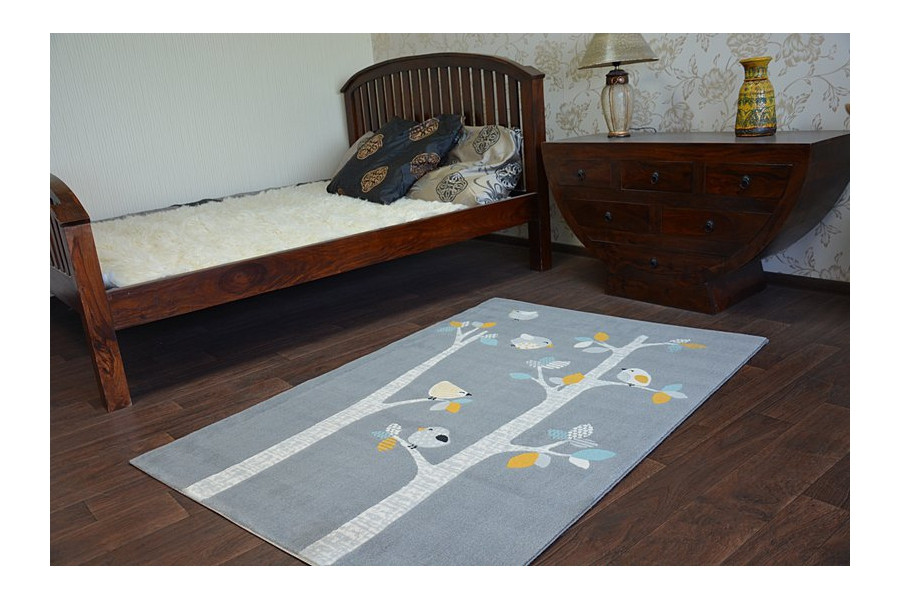 Koberec PASTEL 18405/072 -Ptáčci šedý